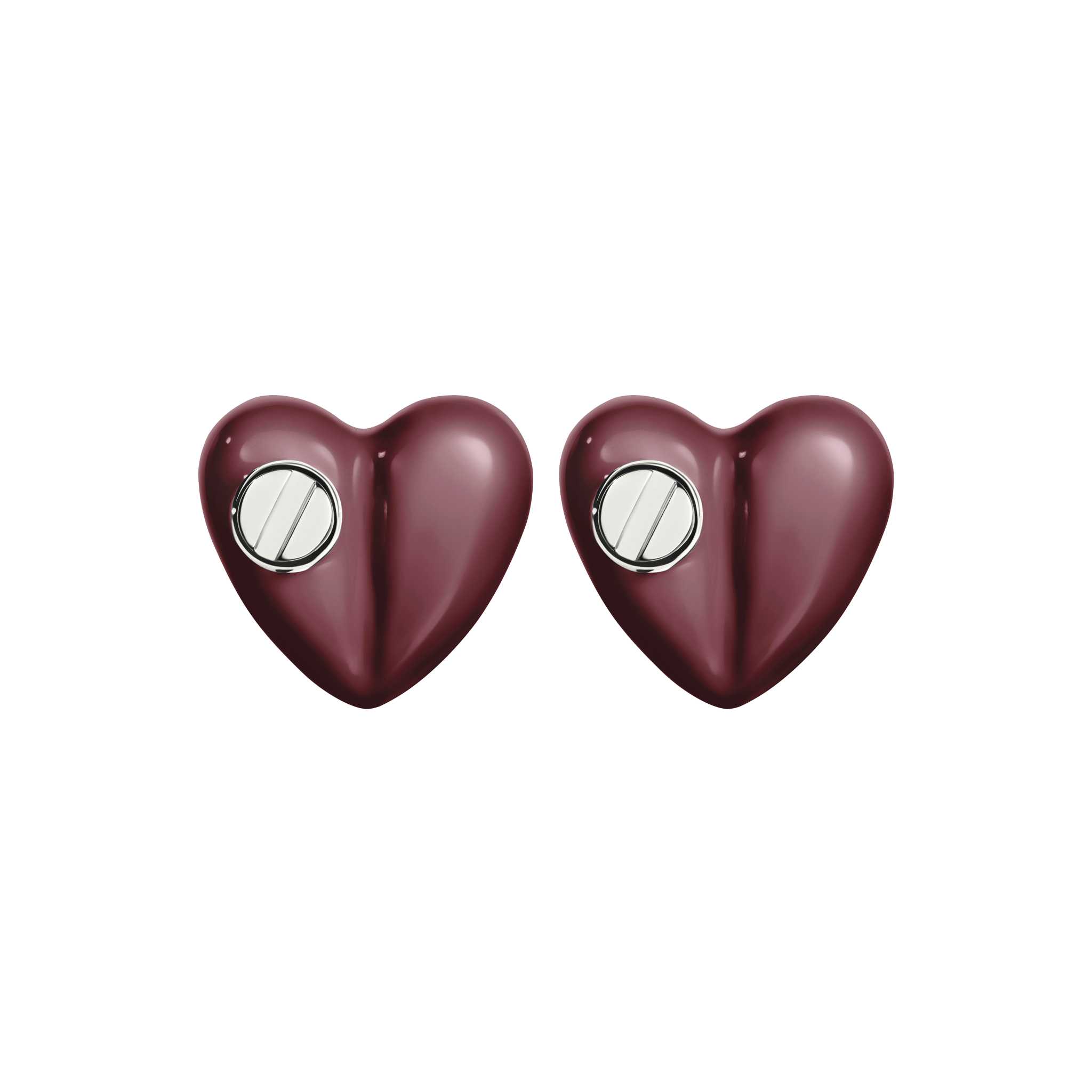 A detail of Heart Studs with Screw in Coca Cola